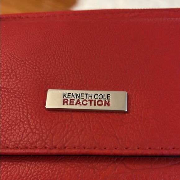 Kenneth Cole Reaction Red Wallet with Silver Studs NWOT - Picture 4 of 7